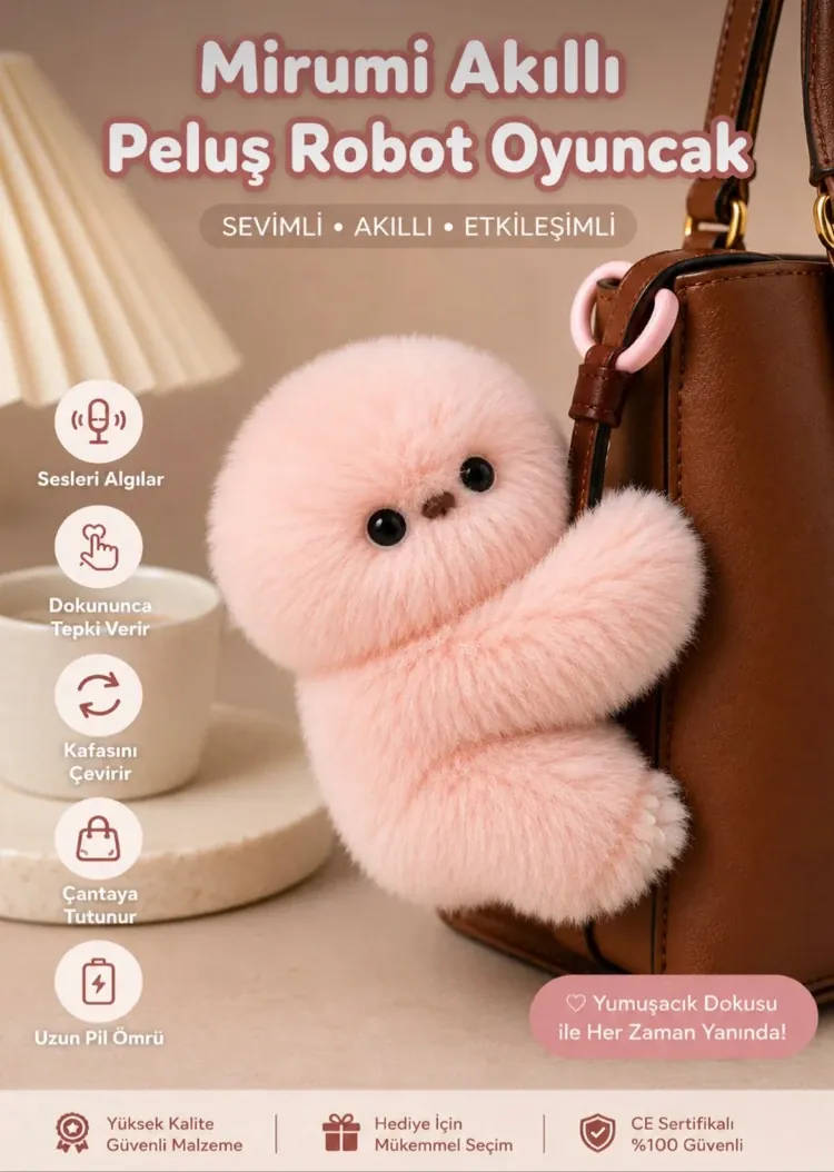 Mirumi Akıllı Peluş Robot Pembe Renk