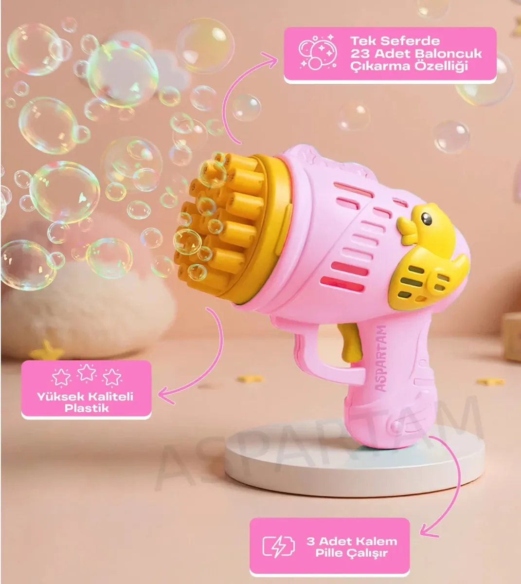Ördekli Baloncuk Tabancası - Pembe